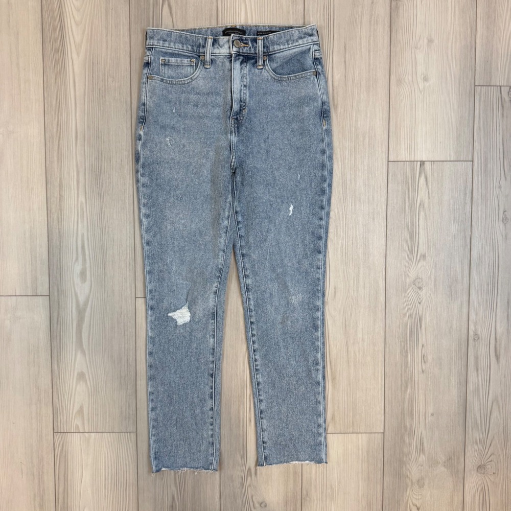 Banana Republic High Rise Slim Ankle Jeans Light Wash Distressed 28 746761